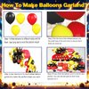 120 Pcs Red Black Yellow balloon garland Arch Kit, Lightning Print Balloons for Cartoon Ball Themed Birthday Party Decorations Boys Girls Gatherings Party Supplies