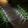 DenicMic Solar Lights Outdoor 10 Pack Solar Pathway Lights Outdoor Waterproof Solar Garden Lights LED Stainless Steel Outdoor Solar Lights for Yard Path Walkway Driveway Garden Decor (Cold White)