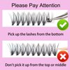 Cluster Lashes 240pcs 20D DIY Eyelash Extension D Curl Long Individual Lashes Mixed Tray Faux Mink Lash Clusters Extensions 0.07 0.10 Black (20D-0.07D-9-16mm)