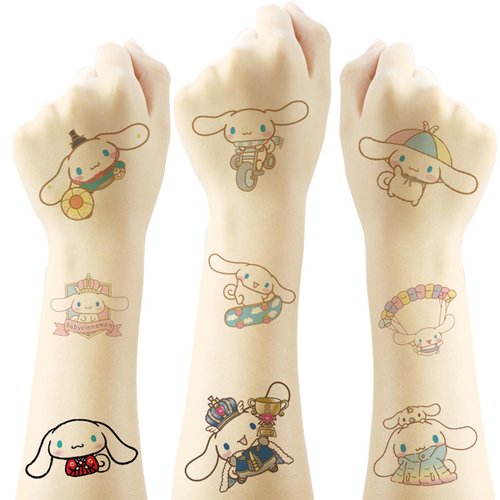 40 Sheets Cinnamoroll Temporary Tattoos Birthday Themed Party Supplies Decoration Favors Cartoon Cute Sticker for Kids Boys Home Activity Class Prizes Carnival Christmas Rewards (red)