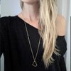 Iaceble Boho Long Heart Necklace Open Heart Pendant Necklace Floating Heart Chain Necklace Gold Hollow Heart Necklace Jewelry for Women and Girls