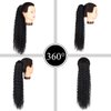 LACE PLUS 32 Inch Long Curly Ponytail Hair Extension Curly Heat Resistant Synthetic Instant Clip Drawstring Ponytail Clip in Ponytail Hair Extensions Curly For Black Women (#1 Black,6.70OZ)