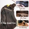 NAYOO Clip in Curly Hair Extensions 4PCS Long Wavy Synthetic Thick Hairpieces with Fiber Double Weft for Women Hair Full Head (20 Inch, Auburn)