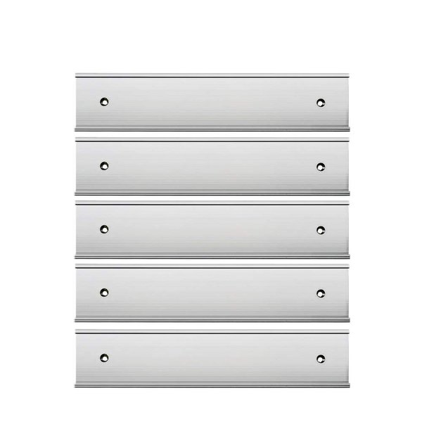 Nameplate Holder Wall or Door 5 Pack Silver 2“ × 10”