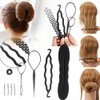 Braiding Tools,4/9Pcs Hair Bun Maker, Hair Braiding Clip Tool Styling Disk Twist Tools Kit Diy Hair Style Accessories 3 Types