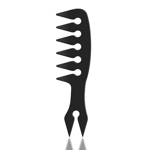 Tribal Chimp Hair Styling Comb, Wide Tooth Comb for Straight, Wavy, Curly, Colored Hair for Personal, Pro Use – Black