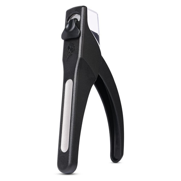 AIRSEE Nail Clippers for Acrylic Nails with Sizer and Catcher Adjustable Nail Tip Cutter with Length Measurement Gauge Artificial Fake Acrylic Extension Trimmer Nail Art Salon Home Manicure Tool Black