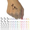 German Shepherd Standing Dog Temporary Tattoo Water Resistant Fake Body Art Set Collection - Brown (One Sheet)