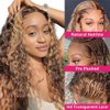 Ali Pearl Hair Wig 13x4 Honey Blonde Lace Front Wigs Human Hair Pre Plucked 4/27 Ombre Highlight Lace Front Wig Human Hair Deep Wave Lace Frontal Wigs for Black Women Glueless Colored Wigs 18 Inch