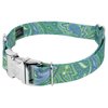 Country Brook Petz - Premium Dog Collar and Leash Set - Five Paisley Collection (Green Paisley, 1 Inch, Medium)