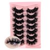 IFSOWDRA Dramatic Lashes Mink Long 20mm/25mm Mink False Strip Lashes Wispy Flase Eyelashes Natural Look D Curl Lashes Strips 3D/5D Volume Full Lashes Pack