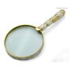 Meridian Nauticals Solid Brass Mother of Pearl 10X Magnifier, Handheld Reading Magnifying Glass, Best for Reading, Crossword Puzzle, Rocks, Coins, and Stamps
