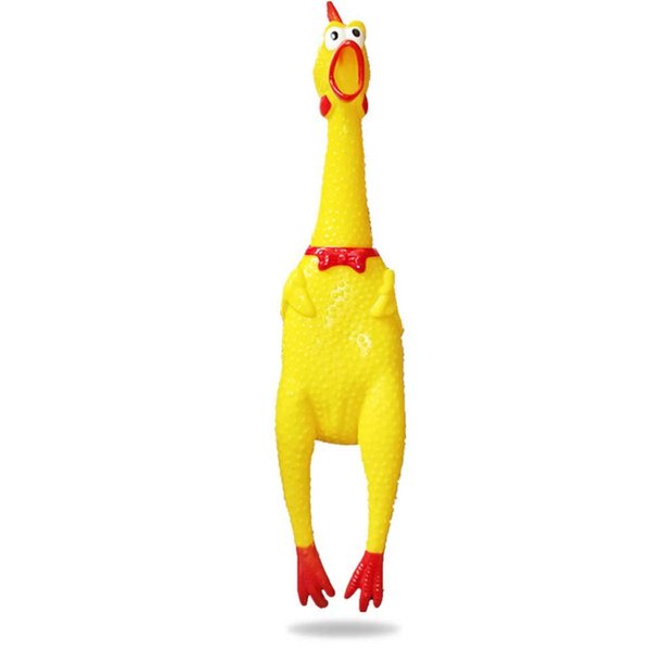 Screaming Shrilling Squeeze Chicken Toy Rubber Squawking Chicken 15 Inches / 38 cm Stress Relief Toy Anti-Anxiety/Depression Toy Novelty Gag Toys Practical Jokes (1 pc)