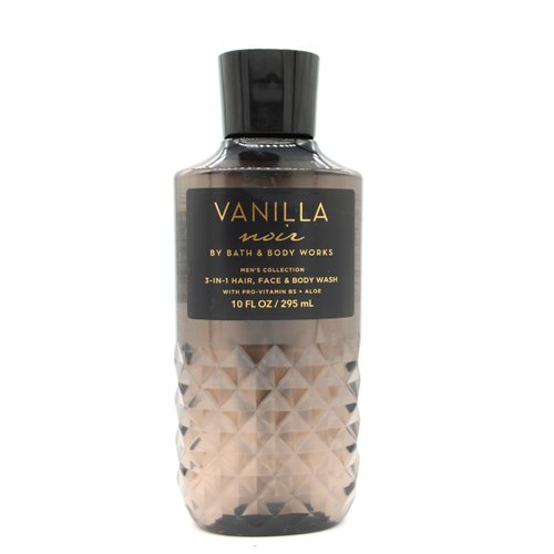 Vanilla Noir, Bath and Body, Men's 3-in-1 Hair, Face & Body Wash, 10 fl oz