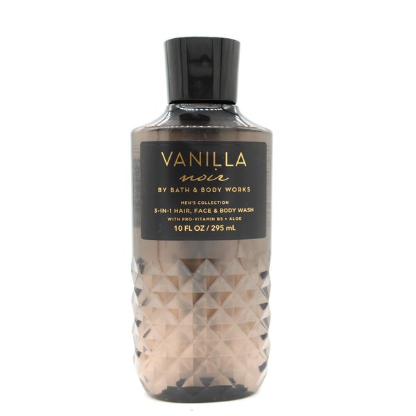 Vanilla Noir, Bath and Body, Men's 3-in-1 Hair, Face & Body Wash, 10 fl oz