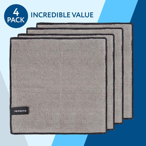 IMPRESA 4 Pack Magnetic Cleaning Cloth Dry Erasers for White Boards - Extra Strong Magnet - Compatible with All Whiteboards - Ideal for Classroom, Home & Office Use -Reusable & Washable- 10'' X 10''