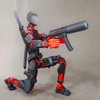 (Assembly Completed) 3D Printed T13 Action Figure, Dummy 13 Collectible Action Figure Articulated, for Collectors Desktop Decorations,muñeco de acción (Black Red)