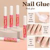 Teenitor Press on Nails Short, Almond Press on Nails French Tip Black, Glue on Nails Short Press Ons, Press on Nail Kit Coffin Press on Nails, Short French Tip Press on Nails Medium Press on Nails
