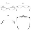 EYE ZOOM 3 Pairs Compact Rectangular Metal Folding Reading Glasses with Hard Case for Men and Women, Black, Gunmetal and Silver, 2.00