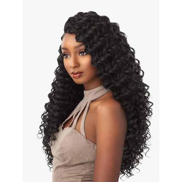 Sensationnel Lulutress Crochet Braiding hair - crochet braids hair extensions Kanekalon synthetic locs twists braids - LULUTRESS DEEP WAVE 18 Inch (1 pack, 1B)