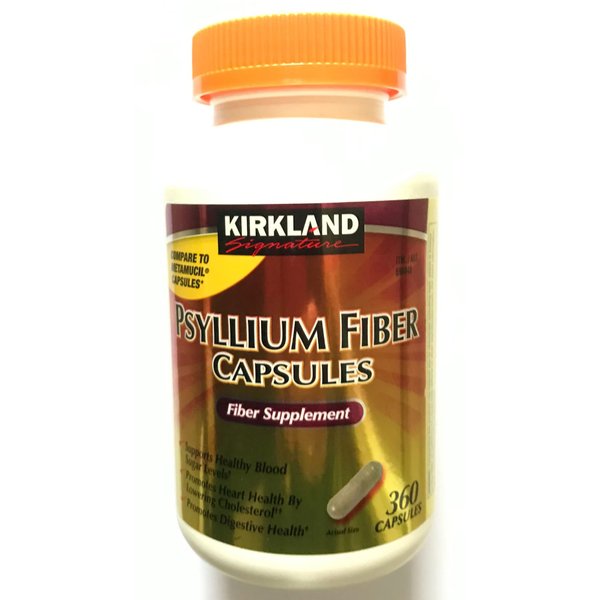 Fiber Capsules Kirkland Therapy for Regularity/Fiber Supplement, 360 capsules - Compare to the Active Ingredient in Metamucil Capsules