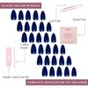 Glamnetic Press On Nails - Midnight Blue | Opaque Dark Navy Blue Short Almond False Nails, Reusable Stick On Fake Nails with Glue | Salon Quality | 15 Sizes - 30 Nail Kit