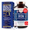 Iron Pills for Women - Iron Supplement for Women with Folic Acid - 6 Month Supply - Anemia, Period, Pregnancy Support Iron Supplements - Ferrous Sulfate, Folate Vitamin B9-180 Vegan Iron Tablets