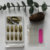 Gold Press on Nails Medium Almond Fake Nail Press ons Chrome Gold False Nails Acrylic Nails Shiny Glossy Full Cover Glue on Nails Stick on Nails for Women Girls 24 Pcs