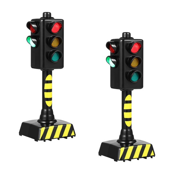 STOBOK Traffic Light Toy,Mini Traffic Signal Light Model Toy Child Educational Toy,Pack of 2