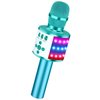 BONAOK Bluetooth Wireless Karaoke Microphone with LED Lights,4-in-1 Portable Handheld Mic with Speaker Karaoke Player for Singing Home Party Toys Birthday Gift for Kids Adults Girls Q78(Ice Blue)