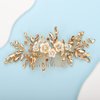 BERYUAN Bridal White Flower Champagne Gold Crystal Rhinestone Hair Comb for Bride Bridesmaid Sliding side Headpieces Wedding Hair Accessories for Women and Girls (Champagne gold)