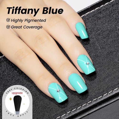 YTD Likomey Gel Polish,15ml Tiffany Blue Soak Off UV Nails Gel,Salon Home DIY Nail Art Manicure and Pedicure Gel Varnish Varnish,CS224