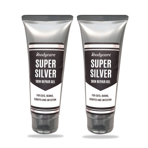 ibodycare Super Colloidal Silver Gel Wound Care Healing Ointment with Pure Aloe Vera Gel - 4 Oz First Aid for Burns, Cuts, & Skin Irritations (2)