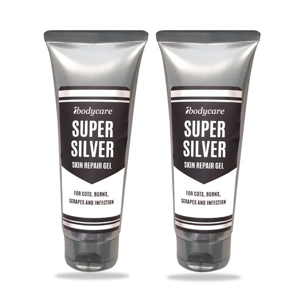 ibodycare Super Colloidal Silver Gel Wound Care Healing Ointment with Pure Aloe Vera Gel - 4 Oz First Aid for Burns, Cuts, & Skin Irritations (2)