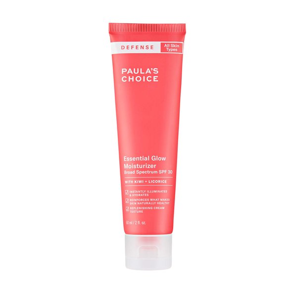 Paula's Choice DEFENSE Essential Glow Mineral Moisturizer SPF 30 with Kiwi Extract, Vitamin C & E, Niacinamide, Argan Oil & Resveratrol, Radiant Dewy Finish, 2 Oz Tube