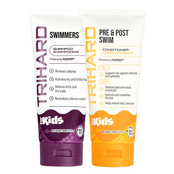 TRIHARD Kids Swim Shampoo & Conditioner Kit – Chlorine-Free Hair Care | Removes Chlorine & Saltwater, Hydrates Dry Hair, Safe for All Hair Types