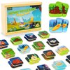 Memory Matching Game for Kids - 32pc Summer Camp Concentration Memory Card Matching Learning Toys Gifts for Preschool Toddler,Children,Boys and Girls Ages 3-5,3,4,5 and Up