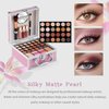 Color Nymph Beginner Makeup Kit For Teens With The Small Cosmetic Train Case Included 24-Colors Eyeshadow Palette Blushes Bronzer Highlighter Lipstick Brushes Mirror(Pink)