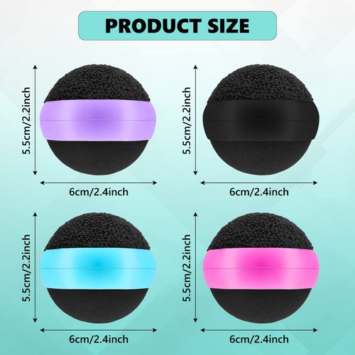 4 Pack Touch Screen Cleaner Balls Phone Cleaning Ball Microfiber Touch Screen Glass Cleaner Cleaning Ball for Computer Laptop Cell Phone Monitor, Black, Blue, Rose Red, Purple