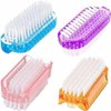 Nail Brush Two Sided Hand Fingernail Scrub Brushes Soft Stiff Bristles Scrubber Nails Toes Cleaning Brush for Men Women Kids - 4 PCS