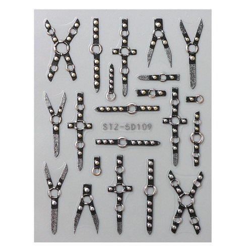 4Sheets 5D Embossed Belt Nail Design Nail Stickers For Nail Art,Punk Nail Decor Belt Nail Art Stickers Y2K Relief Belt Nail Decals Cool Nail Sticker Nail Decorations Nail Art Supplies Nail Accessories