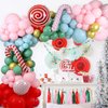 Christmas Balloon Garland Arch Kit, 140Pcs Christmas Balloons with Cane Candy Foil Balloons for Christmas Party Decorations Xmas New Year Birthday Party Supplies