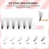 NATUHANA Premade Fans Eyelash Extension 8D Short Stem 0.07mm C Curl 9-15mm Mixed Tray Russian Volume Lash Pre made Fan False Lashes Short Root Lash Supplies Lash Extensions (9-15 MIX, 8D black;0.07 C)