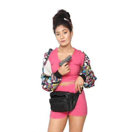 Liberty Leather Waist Bag for men & women, Tactical Fanny Pack Holster Fanny Bag In Black Leather Multi-Pocket Fanny Pack for Outdoor, Adventure