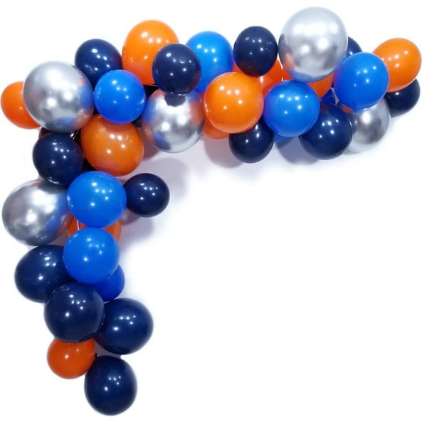Space Balloons party 70 Pack,Royal Navy Blue,Orange,Blue Latex Balloons and12inch Metallic Silver Balloons for Outer Space Party Theme Supplies Baby Shower Birthday Party