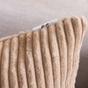 Home Brilliant 18x18 Throw Pillow Covers Decorative Set of 2 Soft Velvet Corduroy Striped Square Cushion Cover for Bench Couch Decor, 18 x 18 inch, Taupe