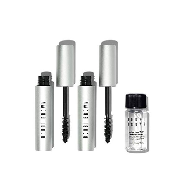 Bobbi Brown Smokey Eye Mascara Duo Set Two Smokey Eye Mascaras and Mini Instant LongWear Makeup Remover, 1 Count