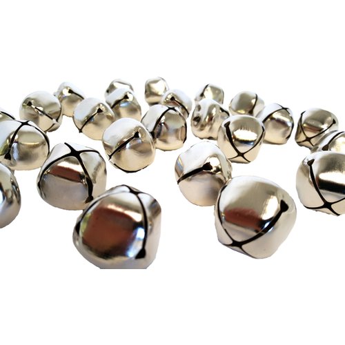 Jingle Bells 1 1/4 inch (24 Piece Pack, Silver)
