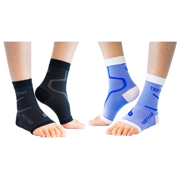 Thirty48 Plantar Fasciitis Socks, 20-30 mmHg Foot Compression Sleeves for Ankle/Heel Support, Increasing Blood Circulation, Relieving Arch Pain, Reducing Foot Swelling
