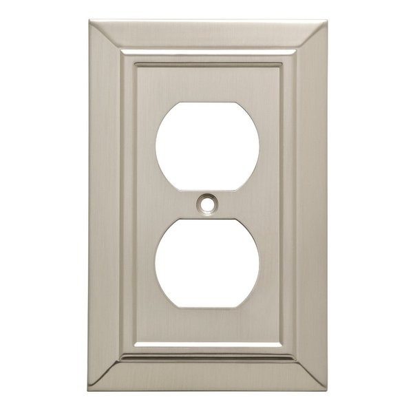 Franklin Brass Classic Architecture Wall Plate, Satin Nickel Single Duplex Switch Cover, 1-Pack, W35218-SN-C